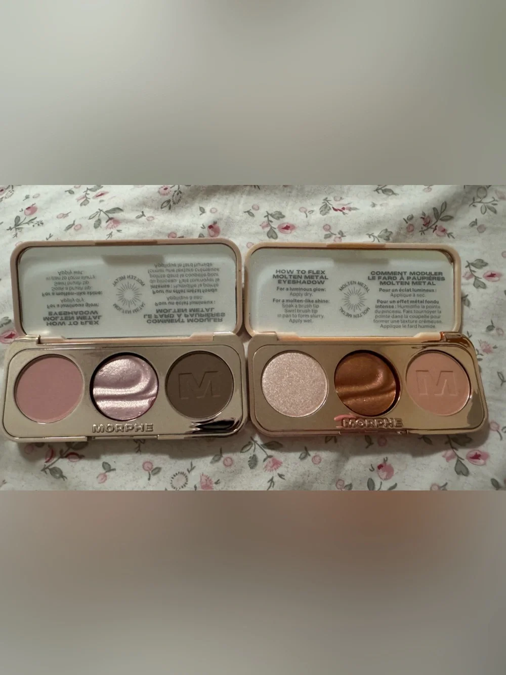 Morphe Eyeshadow Trios - Tulle Order & Dream Sequins (Peach, Bronze, Pink, Nude)